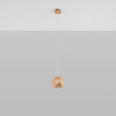 Sollux Lighting Woody Wood Natural 1 Light Classic Pendant Ceiling Light from B&Q