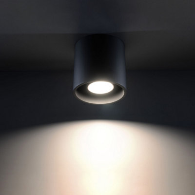 Sollux Lighting Orbis Aluminium Black 1 Light Classic Ceiling Light from B&Q