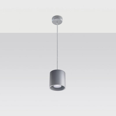 Sollux Lighting Orbis Aluminium Grey 1 Light Classic Pendant Ceiling Light from B&Q