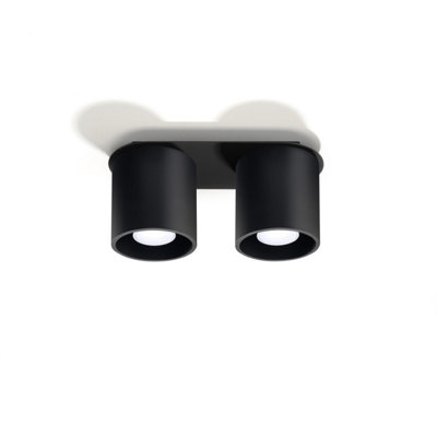 Sollux Lighting Orbis Aluminium Black 2 Light Classic Ceiling Light from B&Q