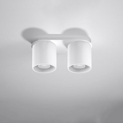 Sollux Lighting Orbis Aluminium White 2 Light Classic Ceiling Light from B&Q