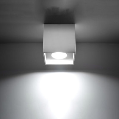 Sollux Lighting Quad Aluminium White 1 Light Classic Ceiling Light from B&Q