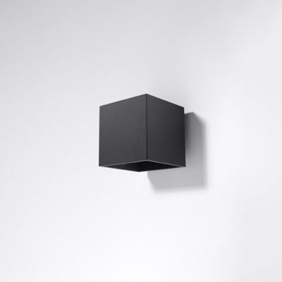 Sollux Lighting Quad Aluminium Black 1 Light Classic Wall Light from B&Q