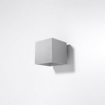 Sollux Lighting Quad Aluminium Grey 1 Light Classic Wall Light from B&Q