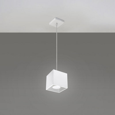 Sollux Lighting Quad Aluminium White 1 Light Classic Pendant Ceiling Light from B&Q