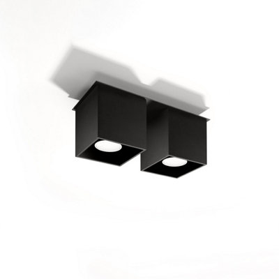 Sollux Lighting Quad Aluminium 2 Classic Ceiling Black/Light