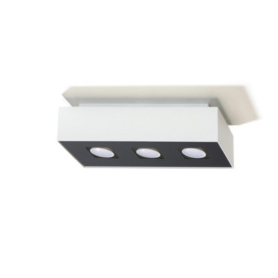 Sollux Lighting Ceiling Lamp Mono 3 White - White Black - Image 2