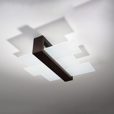 B&Q -  Luminosa Feniks 2 Light Flush Ceiling Light BlackE27