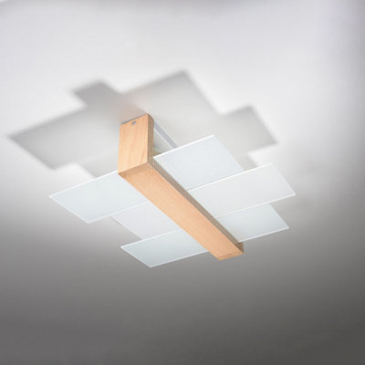 Sollux Lighting Feniks Wood Natural 2 Light Classic Ceiling Light from B&Q