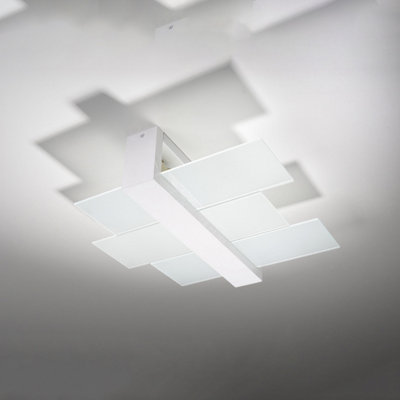 B&Q -  Luminosa Feniks 2 Light Flush Ceiling Light WhiteE27