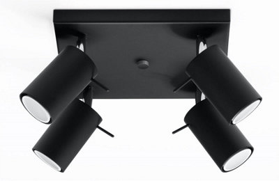 Sollux Lighting Ring Steel 4 Classic Ceiling Black/Light
