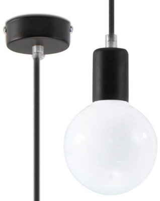 B&Q -  Luminosa Edison 1 Light Ceiling Pendant BlackE27