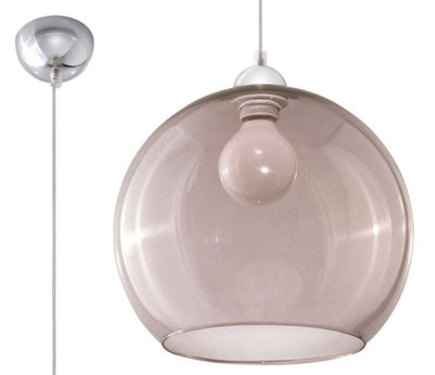 B&Q -  Luminosa Ball 1 Light Glass Dome Ceiling Pendant GraphiteChromeE27