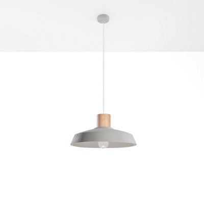 Sollux Lighting Afra Concrete Grey 1 Light Classic Pendant Ceiling Light from B&Q