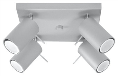 B&Q -  Luminosa Ring 4 Light Spotlight Cluster GreyGu10