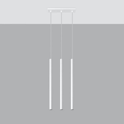 Sollux Lighting Pastelo Steel White 3 Light Classic Pendant Ceiling Light from B&Q