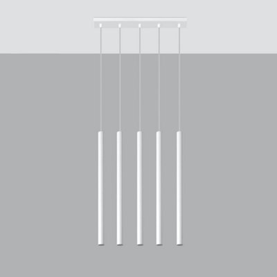 Sollux Lighting Pastelo Steel 5 Classic Pendant Ceiling White/Light