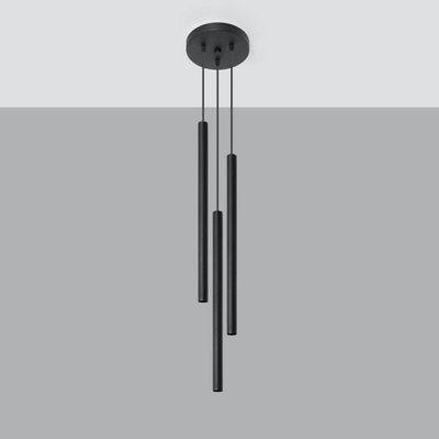 Sollux Lighting Pastelo Steel 3P Classic Pendant Ceiling Black/Light