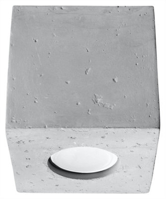 Sollux Plafond Quad Concrete Grey GU10 40W - Modern Geometric Ceiling Light - Image 4