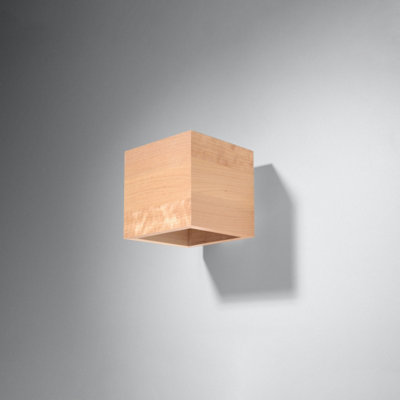 Sollux Lighting Quad Wood Natural 1 Light Classic Wall Light from B&Q