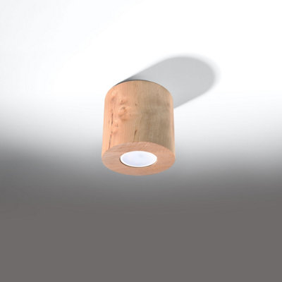 Sollux Lighting Orbis Wood Natural 1 Light Classic Ceiling Light from B&Q