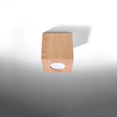 Sollux Lighting Quad Wood Natural 1 Light Classic Ceiling Light from B&Q