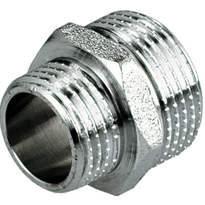 Pepte 1/2X3/8 Inch Thread Reducer Male Pipe Fittings Reduction Nipple Union from B&Q