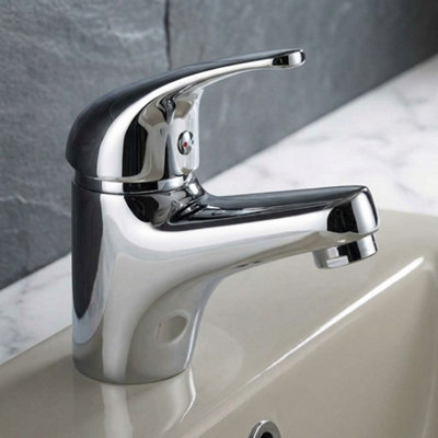 Invena Bathroom Basin Mixer Tap Chrome Plated Brass Sink Ceramic Mixer from B&Q