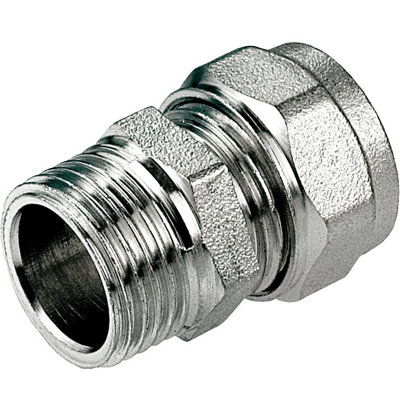 Invena 16mm Pex X 1/2Inch Male Bsp Compression Fittings Union Nipple from B&Q