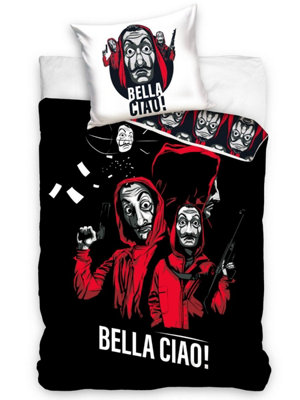 Money Heist La Casa De Papel Bella Ciao Single 100% Cotton Duvet Cover Set from B&Q