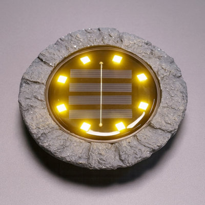B&Q -  Rock Solar Lamp 3000K Ip44 Grey