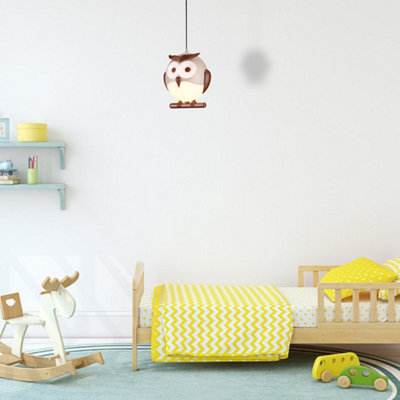 Milagro Owl Ceiling Lamp 1Xg9 Part Of The Nature Themed Childrens Range Great For Bedroom Nursery Or Playhouse Safe And Comforting from B&Q