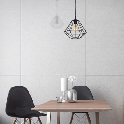 Milagro Colin Black Pendant Lamp 1Xe27 Hand Made Matt Black Cage Style Lamps Creating Industrial Chic from B&Q