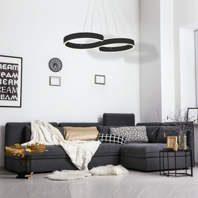 B&Q -  Infinity Black Led Pendant Light Beautifully Crafted In The Shape Of An Infinity Sign With A 60W Efficient Led Light