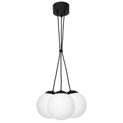 B&Q -  Lima Hand Made Designer Pendant Lamp Matt Black And Cool White
