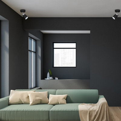 Milagro Joker Hand Made Ceiling Lamp In Matt Black With Striking Chrome Detail Featuring Minmalistic Slender Cylinder Shades from B&Q