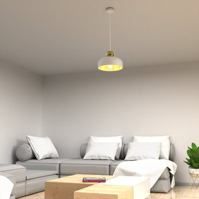 Milagro Harald Pendant Lamp - White Metal - 30cm Diameter - 230V - Image 3