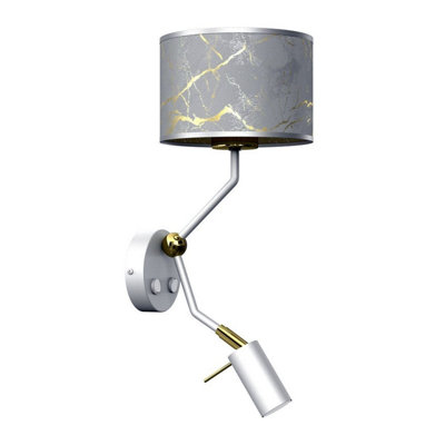 B&Q -  Wall Lamp Senso White/gold 1Xe27 + 1X Mini Gu10