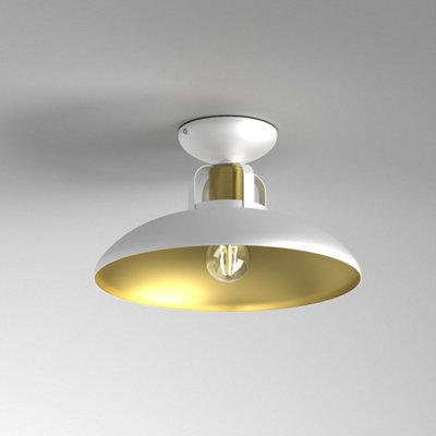 Milagro Ceiling Lamp Felix White/gold 1Xe27 from B&Q