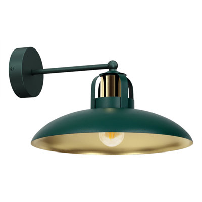 B&Q -  Wall Lamp Felix Green/gold 1Xe27