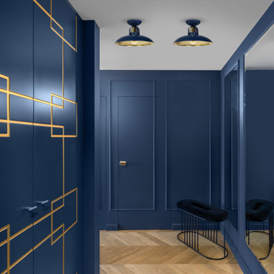 Milagro Ceiling Lamp Felix Navy Blue/gold 1Xe27 from B&Q
