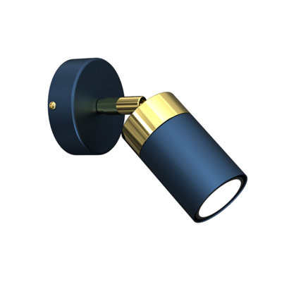 Milagro Wall Lamp Joker Navy Blue/gold 1Xgu10 from B&Q