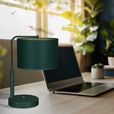 Milagro Verde Green Table Lamp - 230V - Gold Accents - 37cm Shade Diameter - Image 4