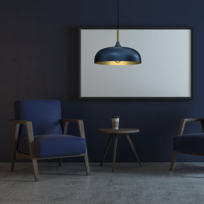 Milagro Pendant Lamp Lincoln Blue/gold 1Xe27 35Cm from B&Q