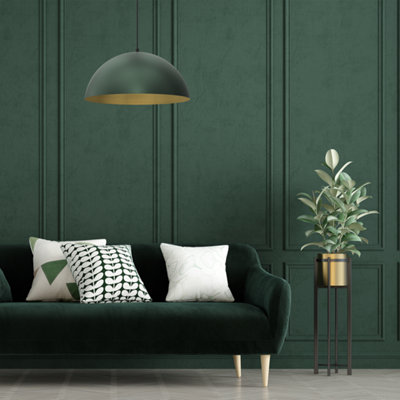 Milagro Beta Hand Made Designer Pendant Lamp 45Cm 1Xe27 In Matt Green With Gold Interior from B&Q