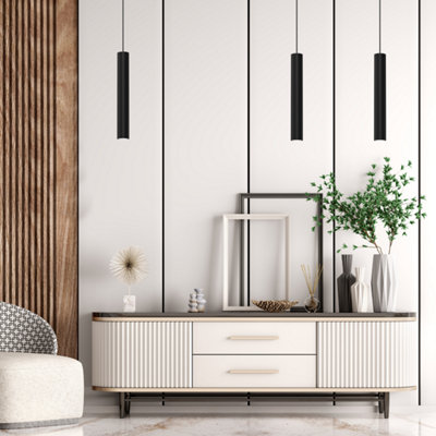B&Q -  Hudson Pendant Lamp Hand Made High Quality Elegant Single Cylindrical Design With Matt Finish