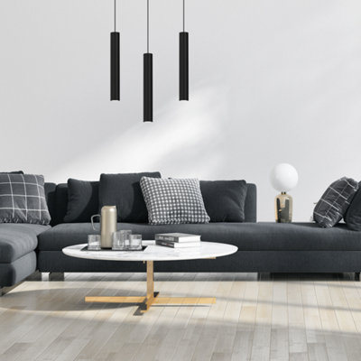 B&Q -  Hudson Pendant Lamp Hand Made High Quality Elegant Cylindrical Design With Matt Black Finish