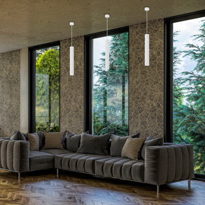 Milagro Hudson Pendant Lamp Hand Made High Quality Elegant Cylindrical Design With Matt White Finish from B&Q