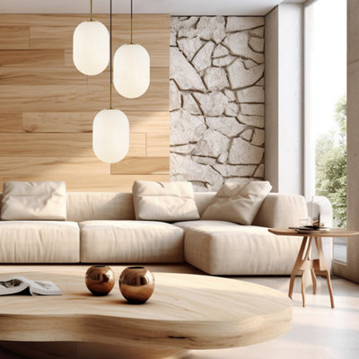 B&Q -  Pendant Light Alias Gold 3Xe14 Circle