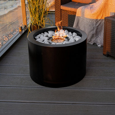 B&Q -  Freestanding Biofireplace Moon Black Structural Matt